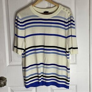 Striped Short Sleeve Sweater